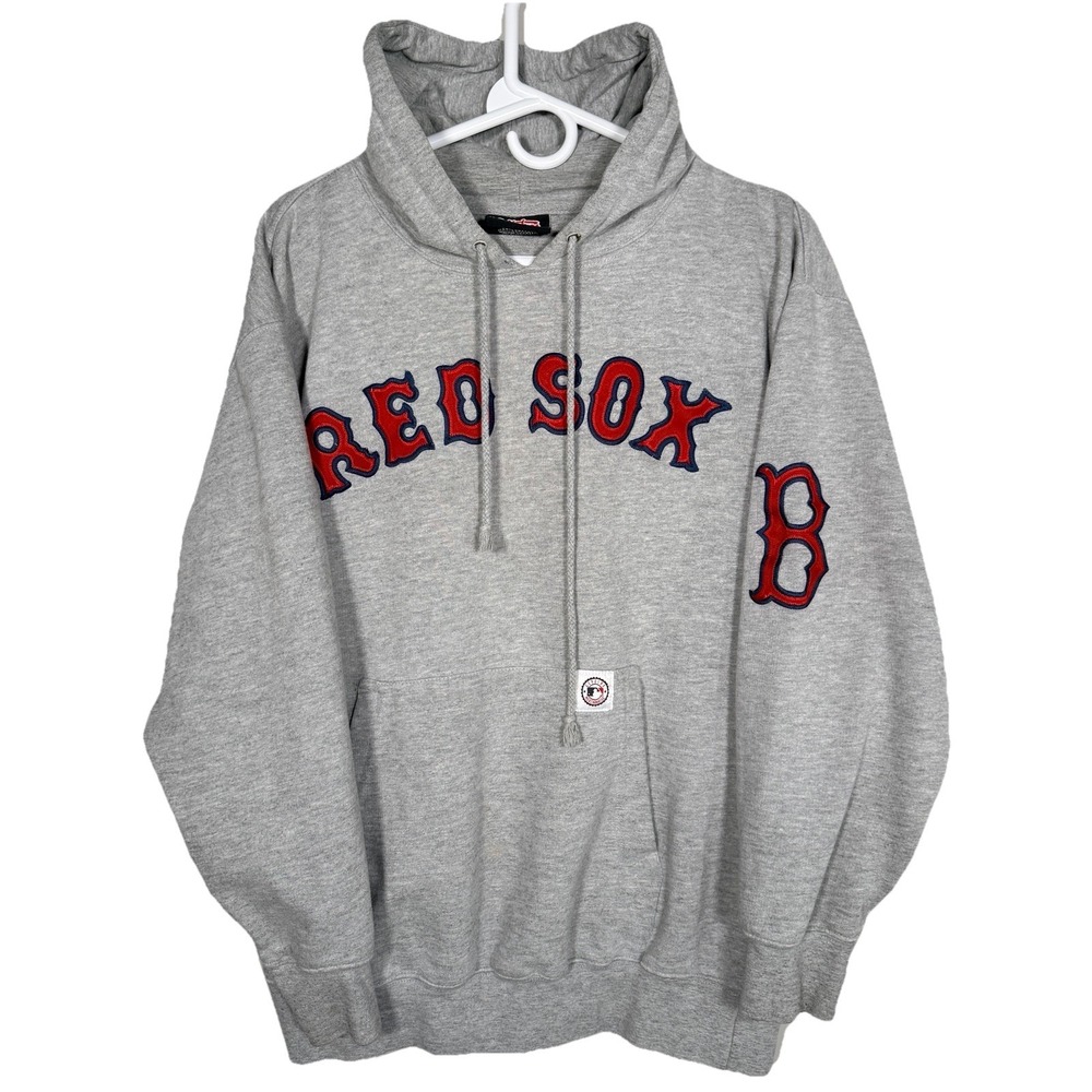 Vintage Boston Red Sox Hoodie STITCHES Sweatshirt Adult L MLB Embroidered